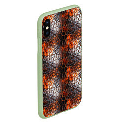 Чехол iPhone XS Max матовый Текстура дорогой кожи паттерн, цвет: 3D-салатовый — фото 2