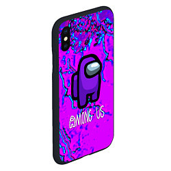 Чехол iPhone XS Max матовый Among us storm neon, цвет: 3D-черный — фото 2