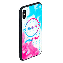 Чехол iPhone XS Max матовый Nissan neon gradient style, цвет: 3D-черный — фото 2