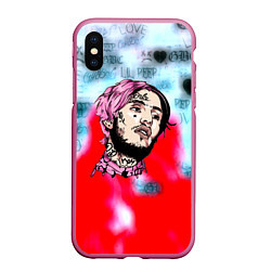 Чехол iPhone XS Max матовый Lil peep steel rap, цвет: 3D-малиновый