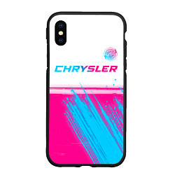Чехол iPhone XS Max матовый Chrysler neon gradient style посередине, цвет: 3D-черный