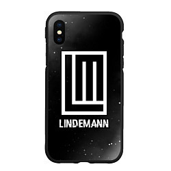 Чехол iPhone XS Max матовый Lindemann glitch на темном фоне