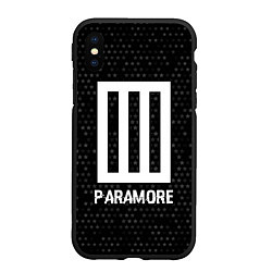 Чехол iPhone XS Max матовый Paramore glitch на темном фоне, цвет: 3D-черный