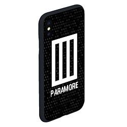 Чехол iPhone XS Max матовый Paramore glitch на темном фоне, цвет: 3D-черный — фото 2