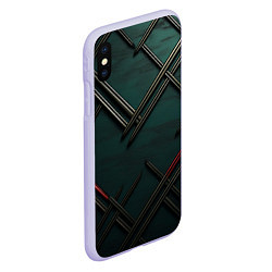 Чехол iPhone XS Max матовый Диагональный узор в шотландском стиле, цвет: 3D-светло-сиреневый — фото 2