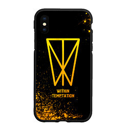 Чехол iPhone XS Max матовый Within Temptation - gold gradient, цвет: 3D-черный