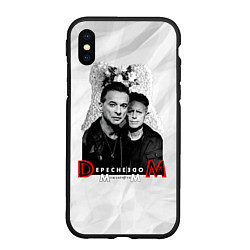 Чехол iPhone XS Max матовый Depeche Mode - Dave Gahan and Martin Gore с венком, цвет: 3D-черный