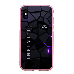 Чехол iPhone XS Max матовый Infiniti - плиты с эффектом свечения, цвет: 3D-розовый