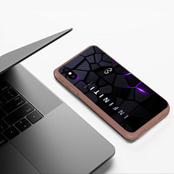 Чехол iPhone XS Max матовый Infiniti - плиты с эффектом свечения, цвет: 3D-коричневый — фото 2