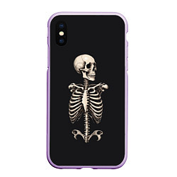 Чехол iPhone XS Max матовый Скелет улыбается, цвет: 3D-сиреневый