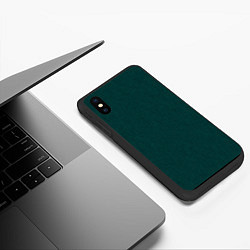 Чехол iPhone XS Max матовый Тёмно-зелёный однотонный текстура, цвет: 3D-черный — фото 2