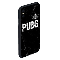Чехол iPhone XS Max матовый PUBG glitch на темном фоне посередине, цвет: 3D-черный — фото 2