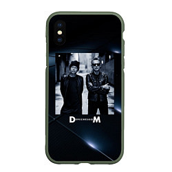 Чехол iPhone XS Max матовый Depeche Mode - Мартин и Дэйв, цвет: 3D-темно-зеленый