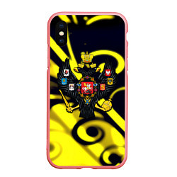Чехол iPhone XS Max матовый Россия герб империи, цвет: 3D-баблгам