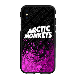 Чехол iPhone XS Max матовый Arctic Monkeys rock legends посередине, цвет: 3D-черный