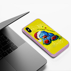 Чехол iPhone XS Max матовый Мишка: моё сердечко - твоё сердечко, цвет: 3D-сиреневый — фото 2