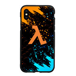 Чехол iPhone XS Max матовый Half Life logo краски, цвет: 3D-черный