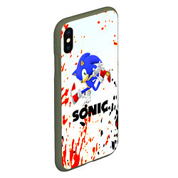 Чехол iPhone XS Max матовый Sonic краски абстрактные, цвет: 3D-темно-зеленый — фото 2