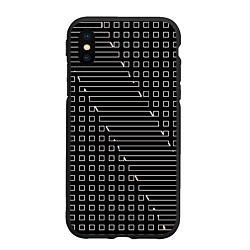Чехол iPhone XS Max матовый Чёрный абстрактный с квадратами, цвет: 3D-черный
