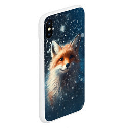 Чехол iPhone XS Max матовый Fox in the snow, цвет: 3D-белый — фото 2