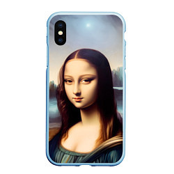 Чехол iPhone XS Max матовый Нейросеть - азиатская Мона Лиза, цвет: 3D-голубой
