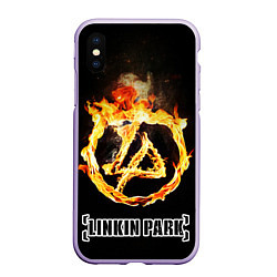 Чехол iPhone XS Max матовый Linkin Park - fire logo