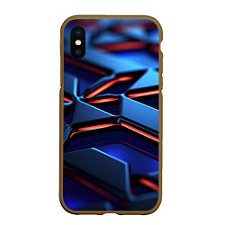 Чехол iPhone XS Max матовый Плиты синего оттенка, цвет: 3D-коричневый