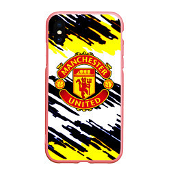 Чехол iPhone XS Max матовый Манчестер Юнайтед клуб краски, цвет: 3D-баблгам