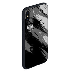 Чехол iPhone XS Max матовый Герб РФ - серый монохромный, цвет: 3D-черный — фото 2