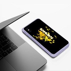 Чехол iPhone XS Max матовый Samurai 2077 краски, цвет: 3D-светло-сиреневый — фото 2