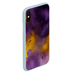Чехол iPhone XS Max матовый Акварелика, цвет: 3D-голубой — фото 2