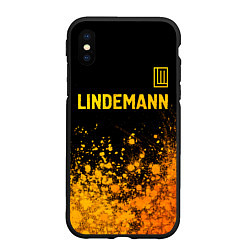 Чехол iPhone XS Max матовый Lindemann - gold gradient посередине, цвет: 3D-черный