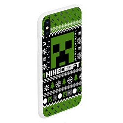 Чехол iPhone XS Max матовый Minecraft christmas sweater, цвет: 3D-белый — фото 2