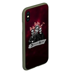 Чехол iPhone XS Max матовый Depeche Mode - spirit tour, цвет: 3D-темно-зеленый — фото 2