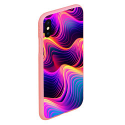 Чехол iPhone XS Max матовый Неоновый узор неоновая волна, цвет: 3D-баблгам — фото 2