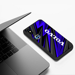 Чехол iPhone XS Max матовый Volvo - Синий спортивный, цвет: 3D-черный — фото 2