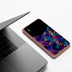 Чехол iPhone XS Max матовый Чёрный берег и рябь на волнах, цвет: 3D-коричневый — фото 2