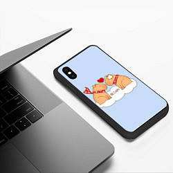 Чехол iPhone XS Max матовый Капибара и любовь: be capy, цвет: 3D-черный — фото 2