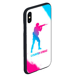 Чехол iPhone XS Max матовый Counter Strike neon gradient style, цвет: 3D-черный — фото 2