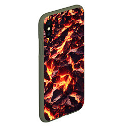 Чехол iPhone XS Max матовый Бурлящая лава, цвет: 3D-темно-зеленый — фото 2
