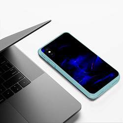 Чехол iPhone XS Max матовый Синий дым узоры, цвет: 3D-мятный — фото 2