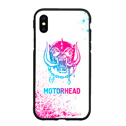 Чехол iPhone XS Max матовый Motorhead neon gradient style, цвет: 3D-черный