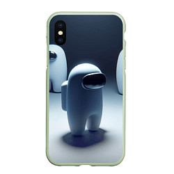 Чехол iPhone XS Max матовый Among us - fantasy - ai art, цвет: 3D-салатовый