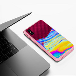 Чехол iPhone XS Max матовый Разводы мыльного пузырька, цвет: 3D-баблгам — фото 2