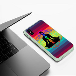 Чехол iPhone XS Max матовый Символ кундалини йоги - чакры исцеления, цвет: 3D-салатовый — фото 2
