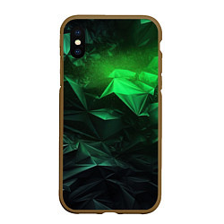 Чехол iPhone XS Max матовый Глубина зеленого абстракции, цвет: 3D-коричневый