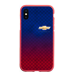 Чехол iPhone XS Max матовый Chevrolet carbon gradient, цвет: 3D-красный