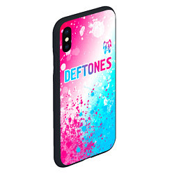 Чехол iPhone XS Max матовый Deftones neon gradient style посередине, цвет: 3D-черный — фото 2