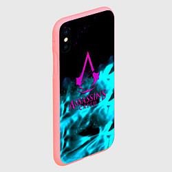 Чехол iPhone XS Max матовый Assassins Creed flame neon, цвет: 3D-баблгам — фото 2