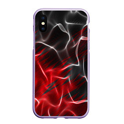 Чехол iPhone XS Max матовый Дым и красные текстуры, цвет: 3D-светло-сиреневый